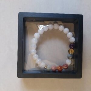SEVEN CHAKRA WITH WHITE AGATE BRACELET