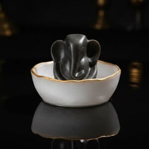 PYRITE GANESHA WITH SELENITE BOWL