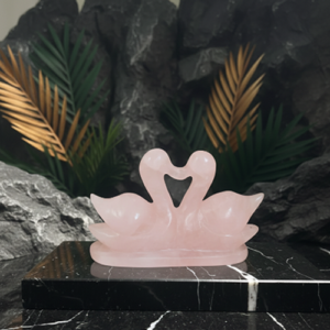 ROSE QUARTZ DUCK PAIR